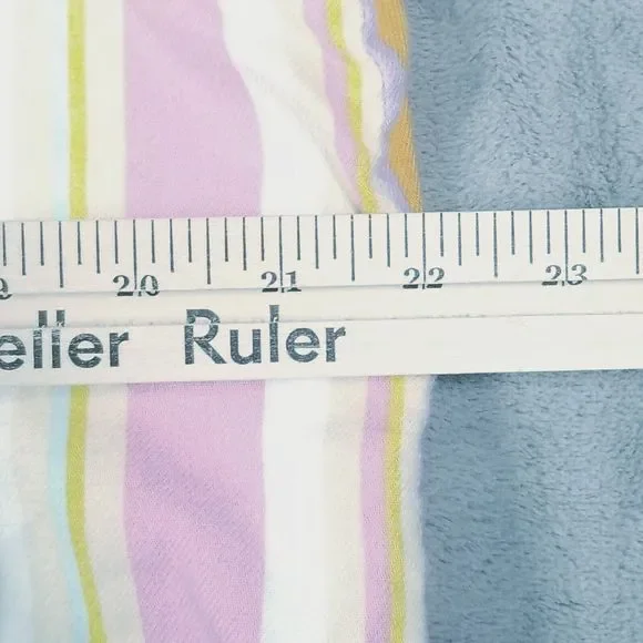 Victorias Secret Pajama Set Womens Large Rainbow Striped Cotton Flannel Y2K Cozy - Picture 7 of 16